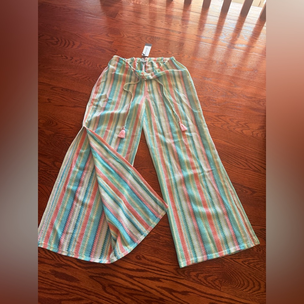 Women’s Marina Blu Striped Fun Wide-Leg Pants